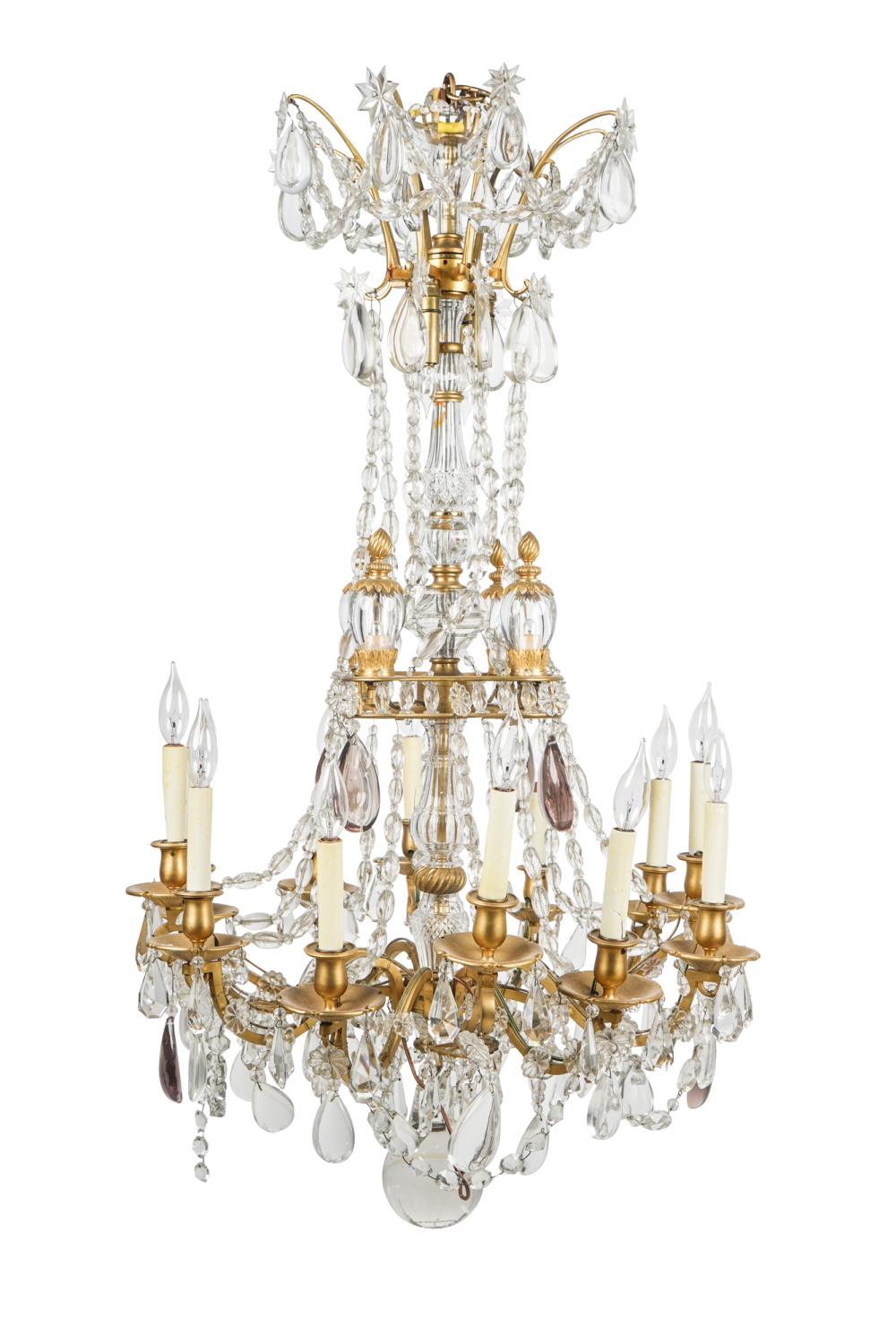 Appraisal: FRENCH CRYSTAL TWELVE-LIGHT CHANDELIER inches diameter inches high Condition