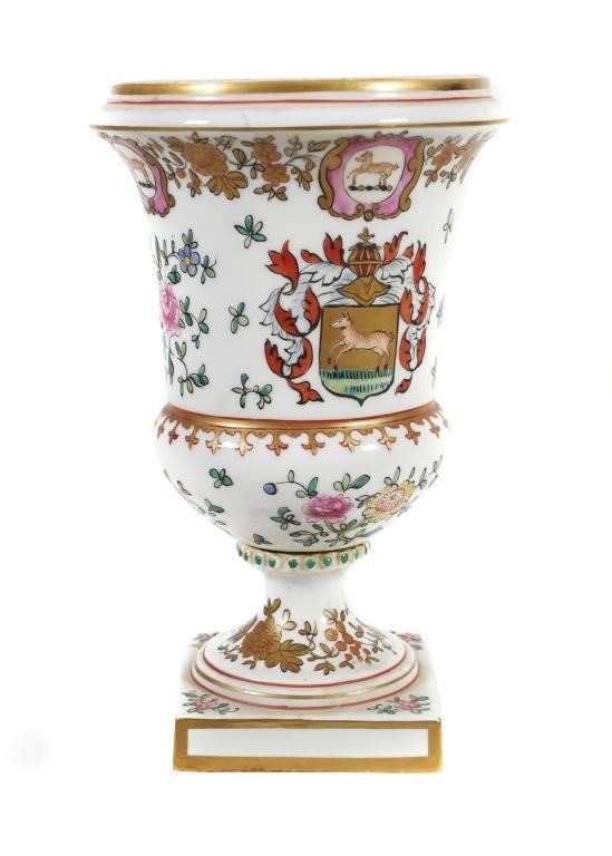 Appraisal: French th century Samson urn hand-enameled with all over floral