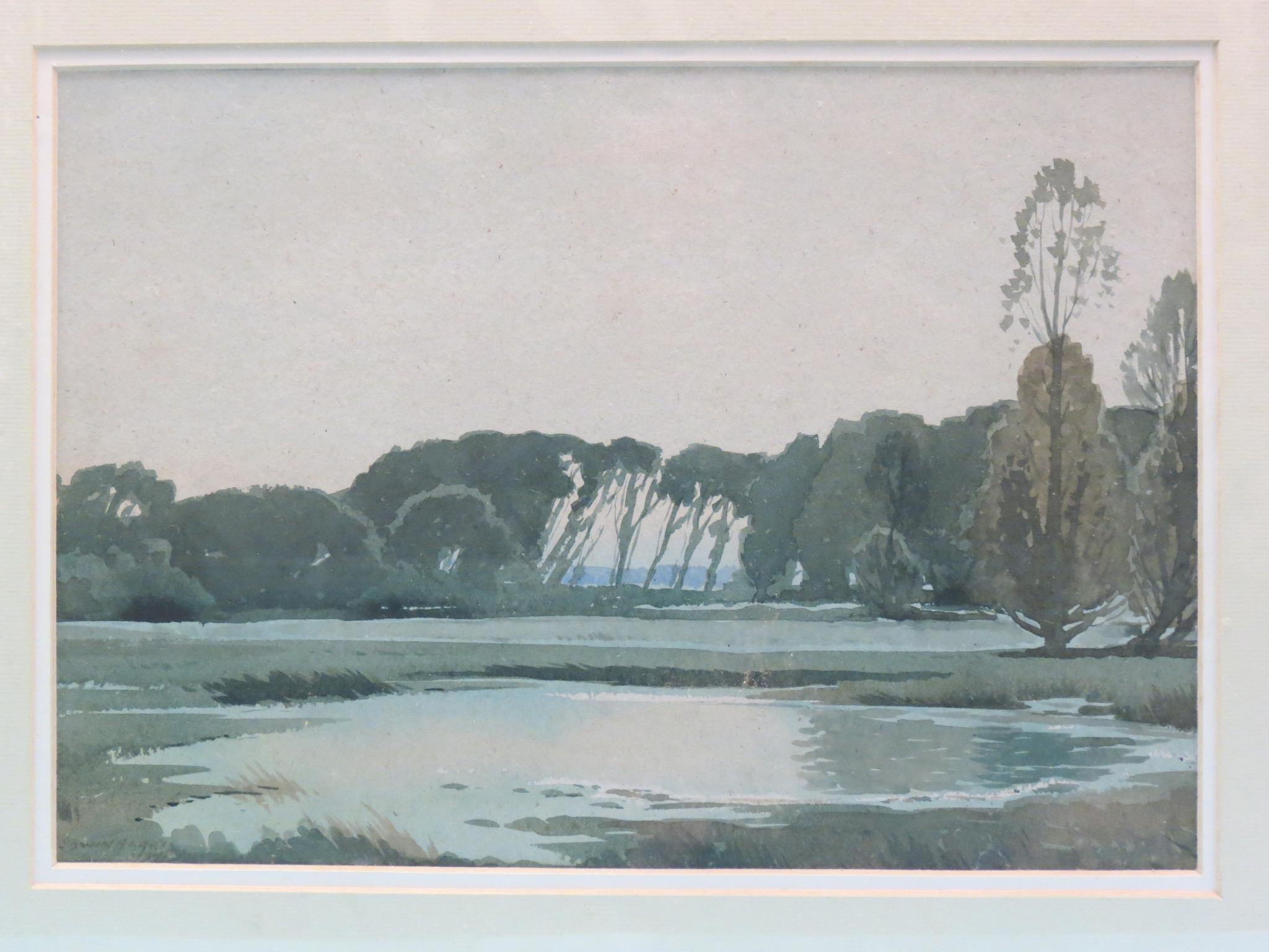 Appraisal: Edwin Harris - watercolour swamp and marshland signed x in