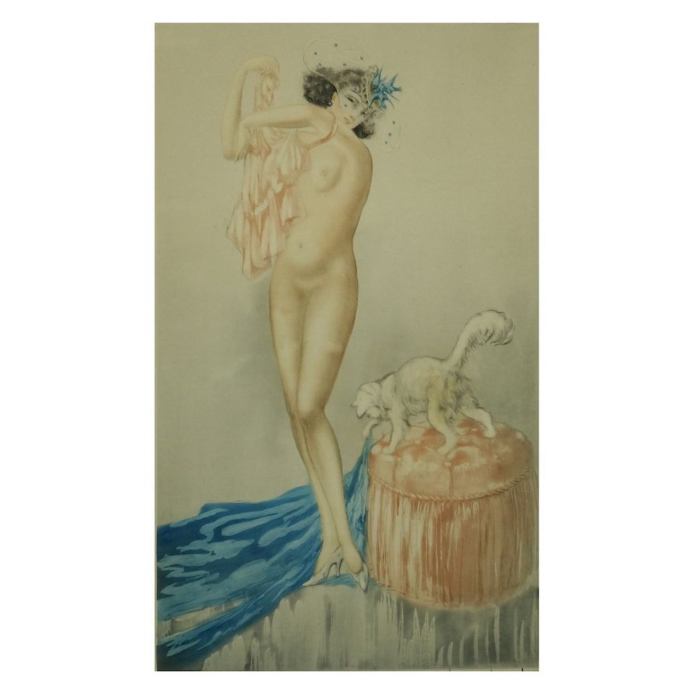 Appraisal: Louis Icart Louis Icart French Aquatint etching Pink Slip Signed