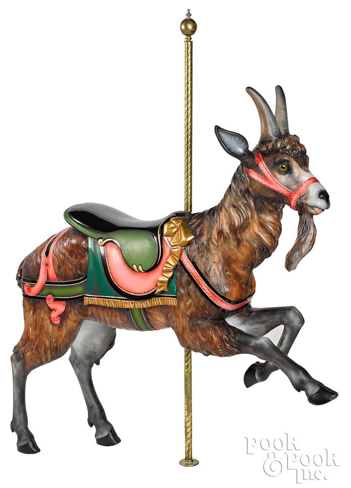 Appraisal: Dentzel Philadelphia carousel goat Dentzel Philadelphia carved and painted carousel