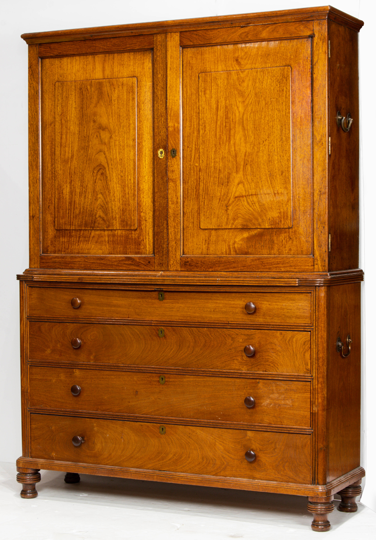 Appraisal: AN ENGLISH LINEN PRESS CIRCA An English linen press circa