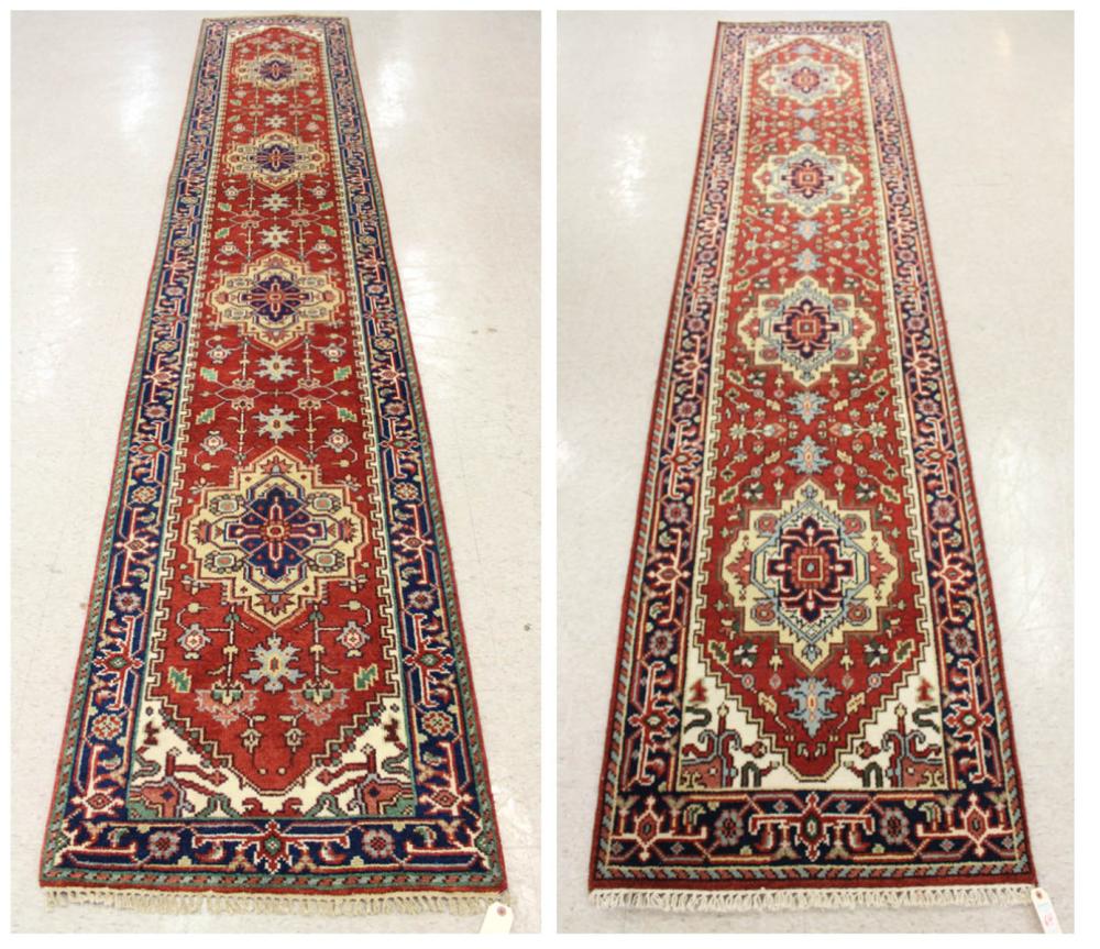 Appraisal: TWO SIMILAR HAND KNOTTED ORIENTAL RUNNERS Persian Serab design on