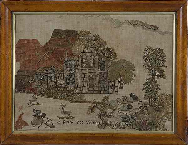 Appraisal: Landscape Cross Stich American th century a cross stich titled