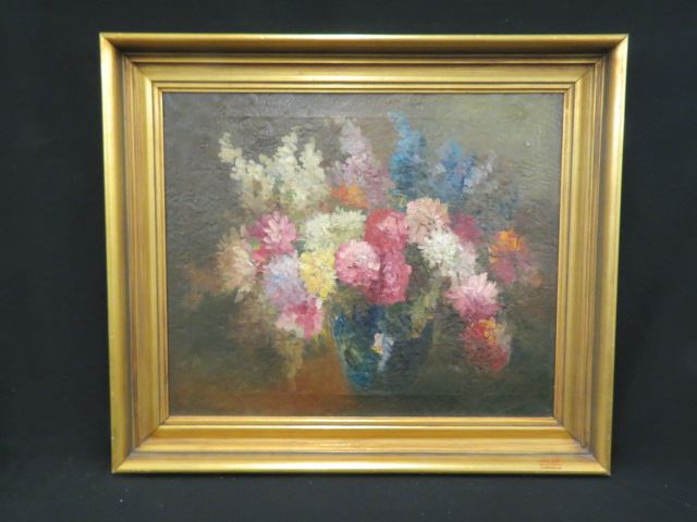 Appraisal: Oil Painting of a Floral Still Liffe on canvas image