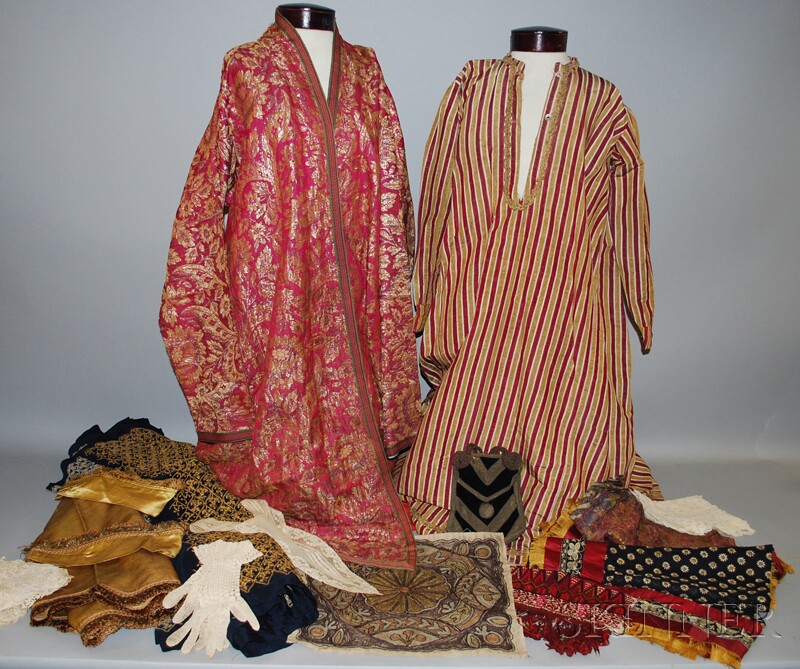 Appraisal: Group of Textiles including embroidery crochet and some Persian pieces