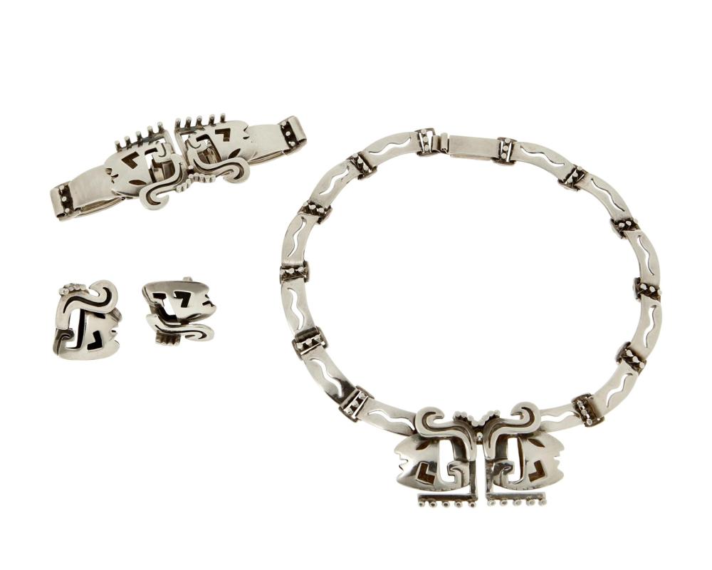 Appraisal: A group of Salvador Teran sterling silver jewelry Salvador Teran