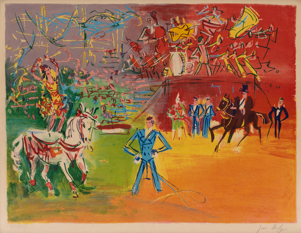 Appraisal: JEAN DUFY Le Cirque Color lithograph circa x mm x