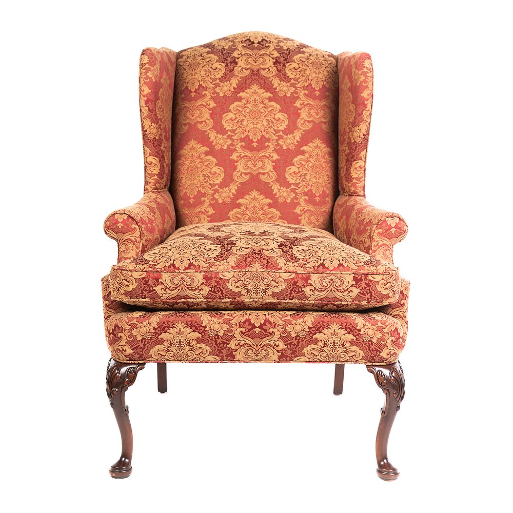 Appraisal: Charles Stewart Uph Queen Anne Style Wing Chair With carved