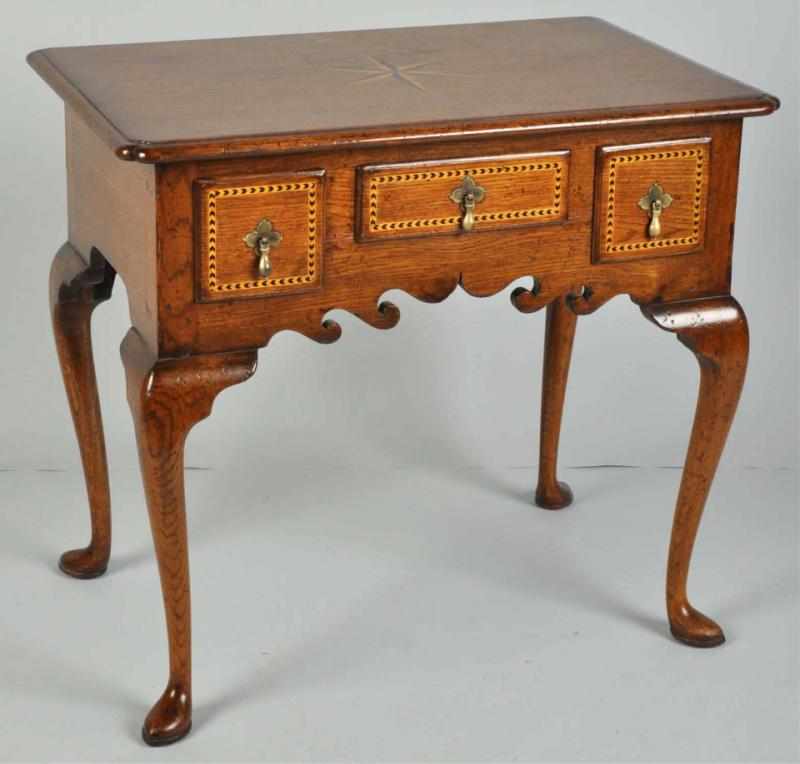 Appraisal: William Mary -Drawer Table with Inlay Work Description Star on