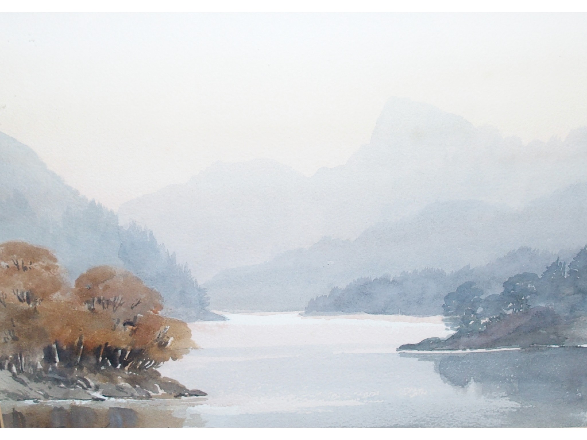 Appraisal: E GREIG HALL A View From The Dam signed watercolour