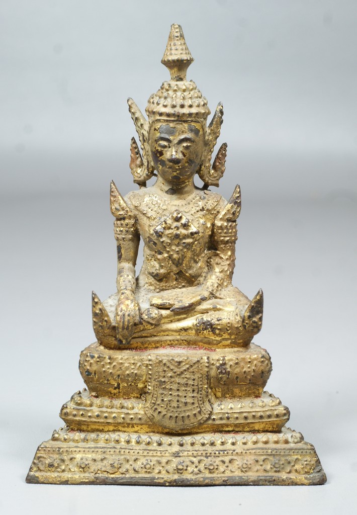 Appraisal: Gilt bronze Buddha figure tall