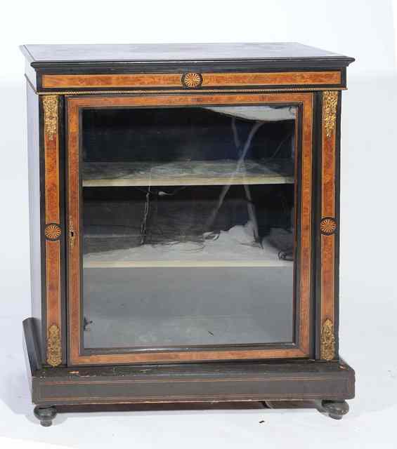 Appraisal: A VICTORIAN EBONISED PIER CABINET with gilt metal mounts and