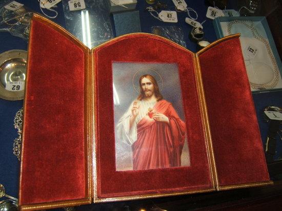 Appraisal: A half length miniature portrait of Christ mounted in a