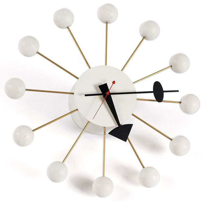 Appraisal: George Nelson Ball clock by Howard Miller white painted wood