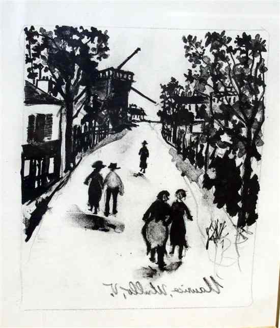 Appraisal: Maurice Utrillo - lithograph Le Moulin a Sannois William Weston