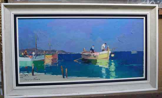 Appraisal: Cecil Rochfort D'Oyly-John - oil on canvas Fishing boats along