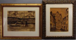 Appraisal: Emile Bernard - Ink paper signed paintings Emile Bernard was