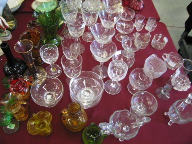 Appraisal: pcs of Estate Glassware including creamers vases stemware more colored