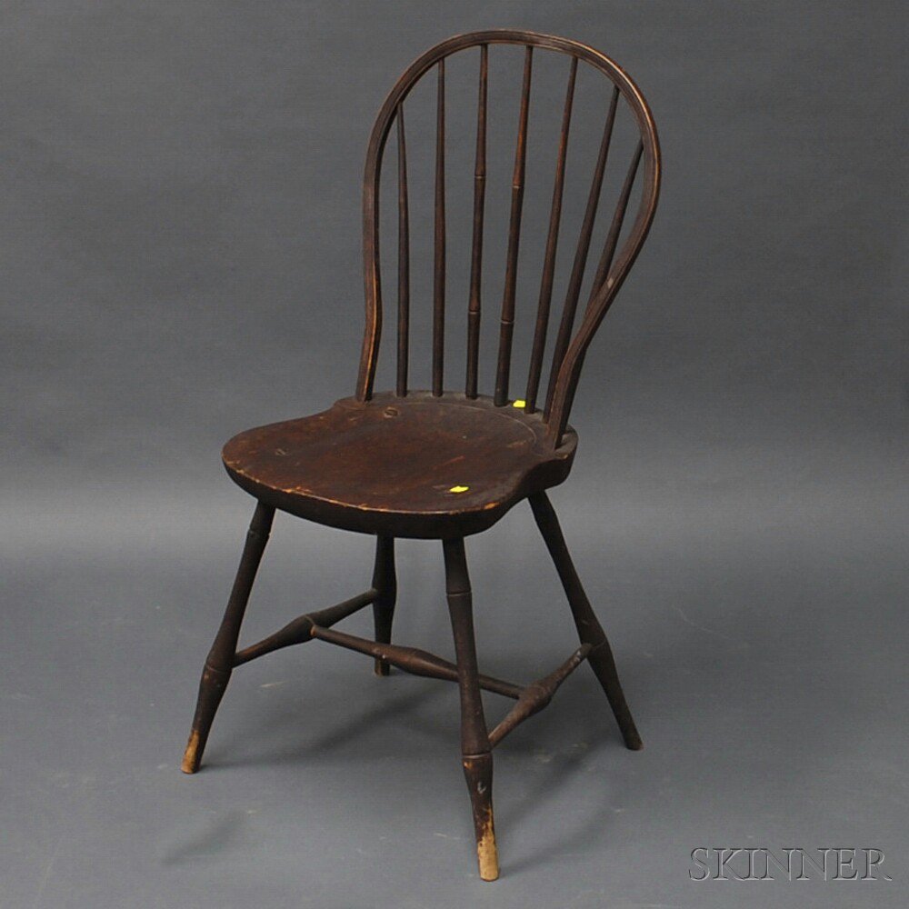 Appraisal: Brown-painted Bow-back Windsor Side Chair America early th century with