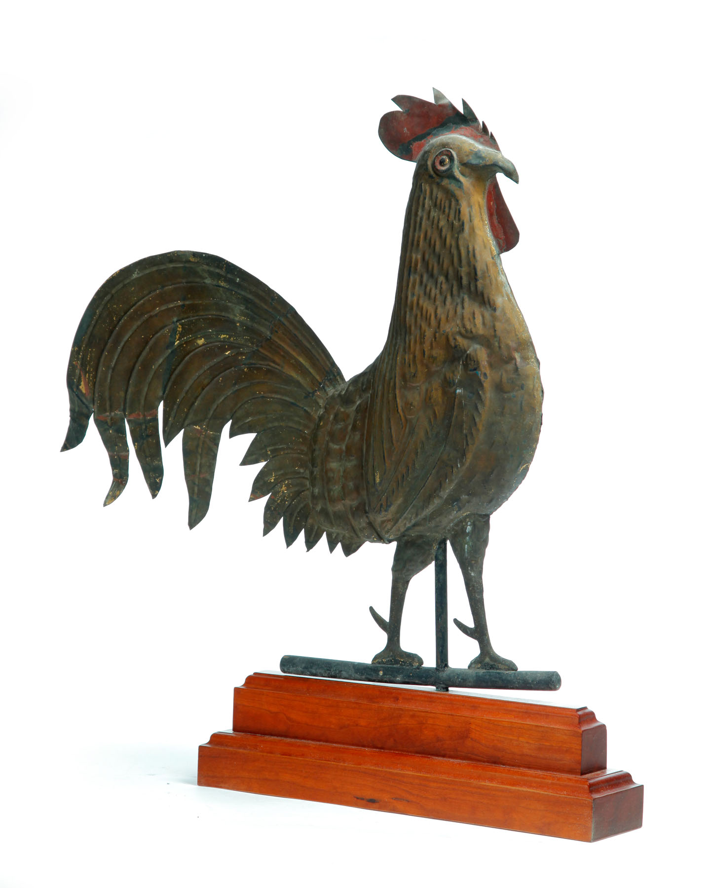 Appraisal: WEATHERVANE American late th-early th century Full-bodied copper rooster with