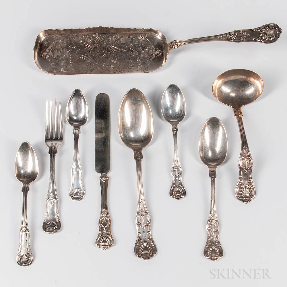 Appraisal: Group of American Kings Pattern Silver Flatware Group of American