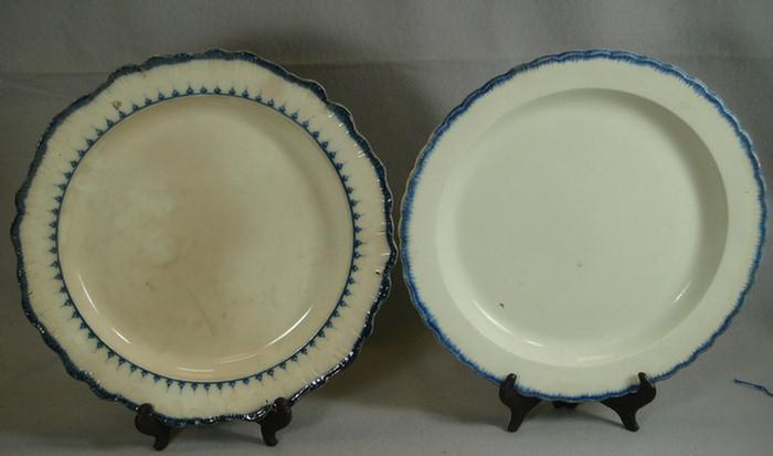 Appraisal: Leeds pearlware chargers - diameter blue featheredge decoration with chips