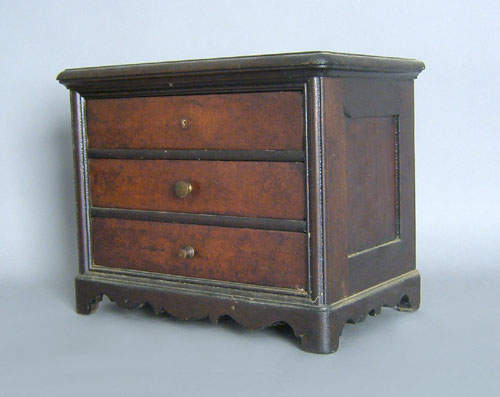 Appraisal: Pennsylvania mahogany jewelry chest mid late th c h w