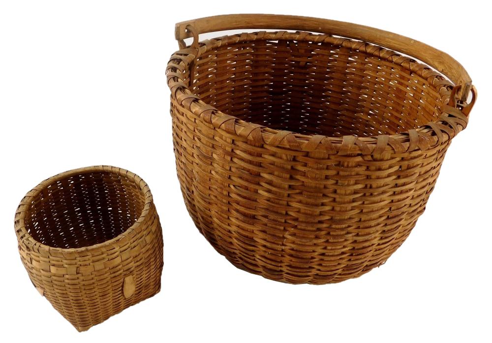 Appraisal: Two splint baskets New England th early th C including