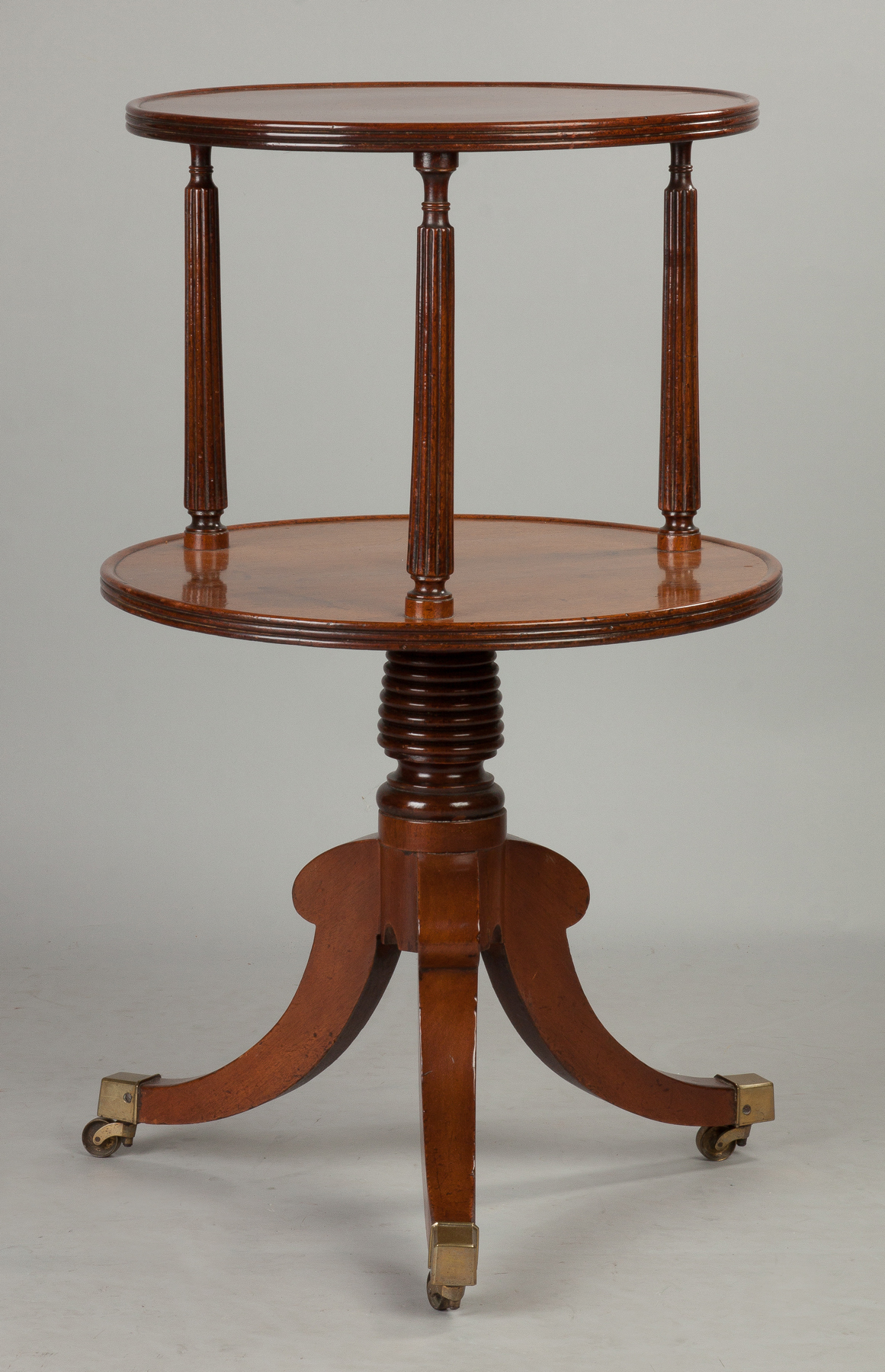 Appraisal: English George III Mahogany Two-Tiered Dumbwaiter C