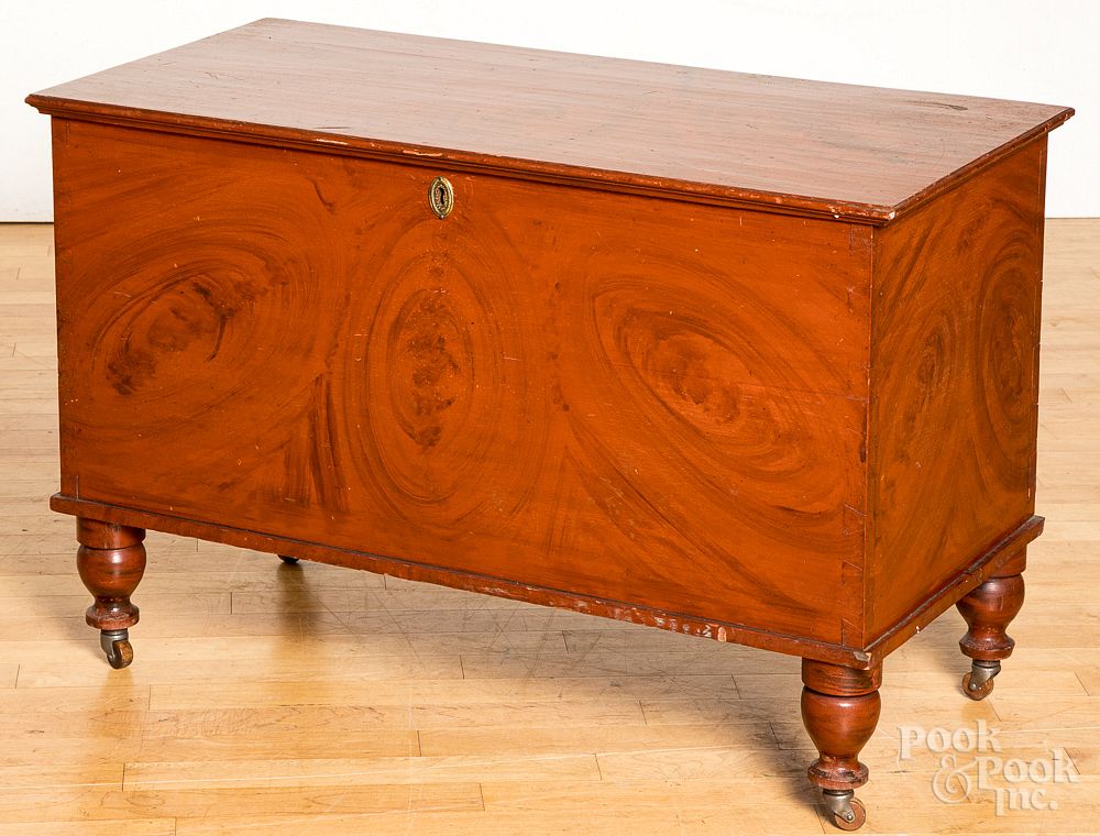 Appraisal: Diminutive Pennsylvania painted blanket chest Diminutive Pennsylvania painted poplar blanket