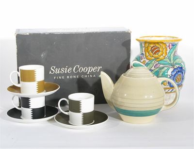 Appraisal: Heraldry' a Wedgwood Susie Cooper coffee set for six in