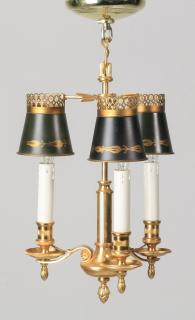 Appraisal: Empire style bouillotte chandelier h French Empire style bouillotte chandelier