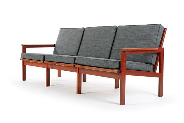 Appraisal: AN ILLUM WIKKELS 'CAPELLA' SOFA c s Denmark Manufactured by