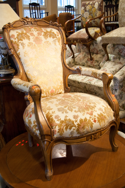 Appraisal: REPRODUCTION ITALIAN STYLE ARMCHAIR