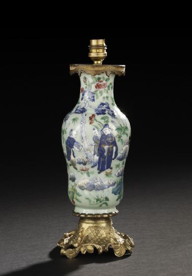 Appraisal: Chinese Export Porcelain Shaped Vase late th century of slightly