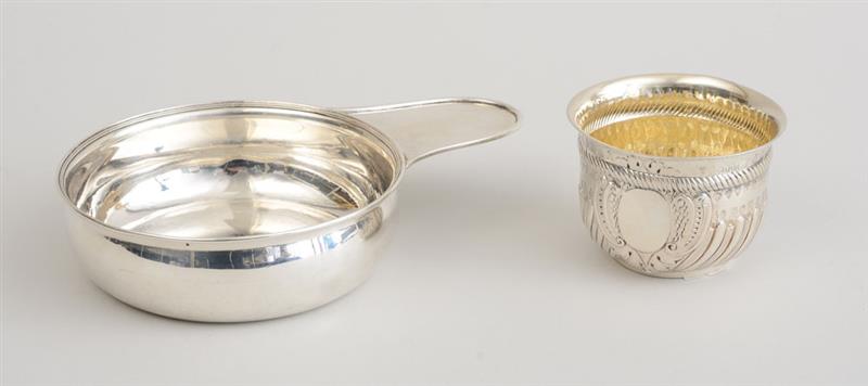 Appraisal: GEORGE III SILVER PORRINGER AND A VICTORIAN SILVER CUP WITH