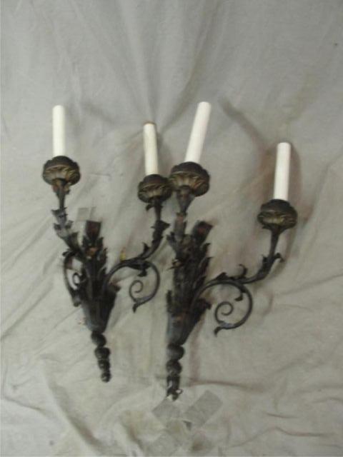 Appraisal: Pair of Arm Metal Sconces From an East nd St