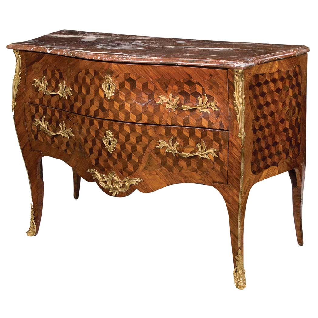 Appraisal: Louis XV Gilt-Bronze Mounted Tulipwood Kingwood and Parquetry Commode Louis