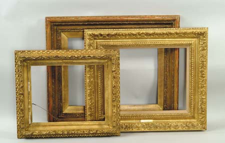 Appraisal: THREE FANCY FRAMES - x - Richard Law Hinsdale plaque