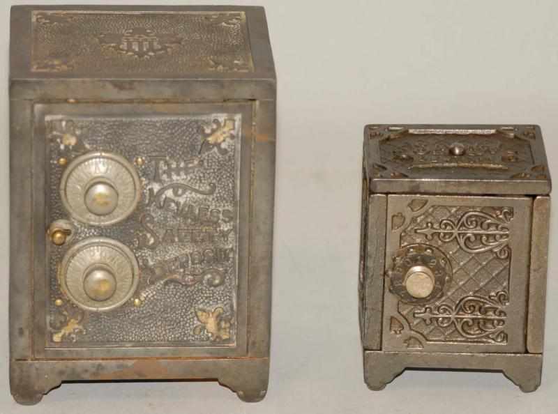 Appraisal: Lot of Cast Iron Safe Banks One Keyless Safety Deposit