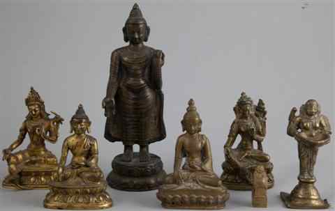 Appraisal: GROUP OF SINO-TIBETAN AND INDIAN BRONZES various dates including a