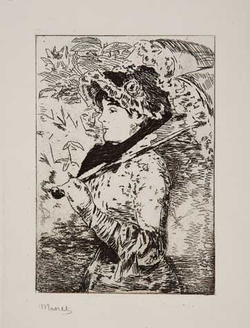 Appraisal: DOUARD MANET Jeanne le Printemps Etching on cream laid paper