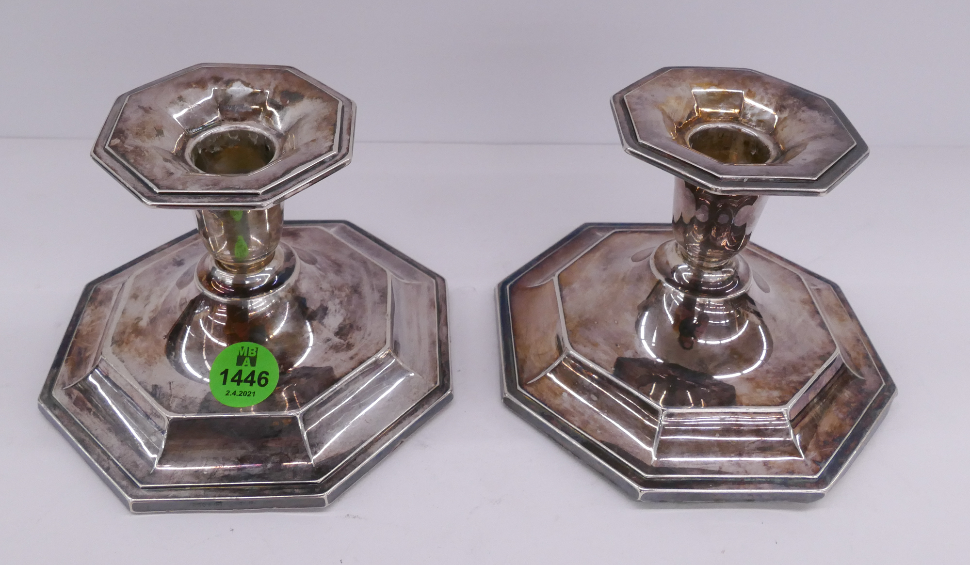 Appraisal: Pair Silver Filled Candle Sticks- ''