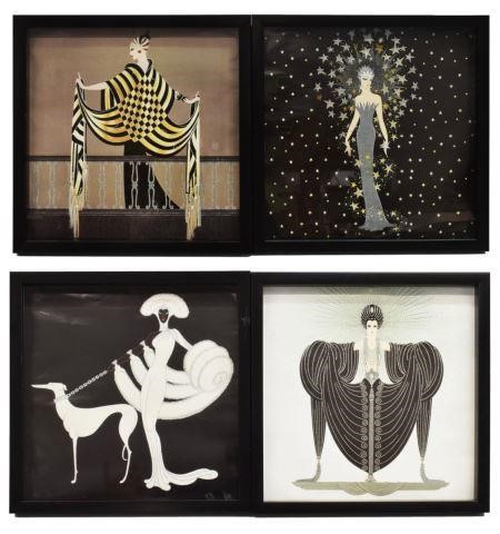 Appraisal: lot of Framed decorative prints after Erte Romain de Tirtoff