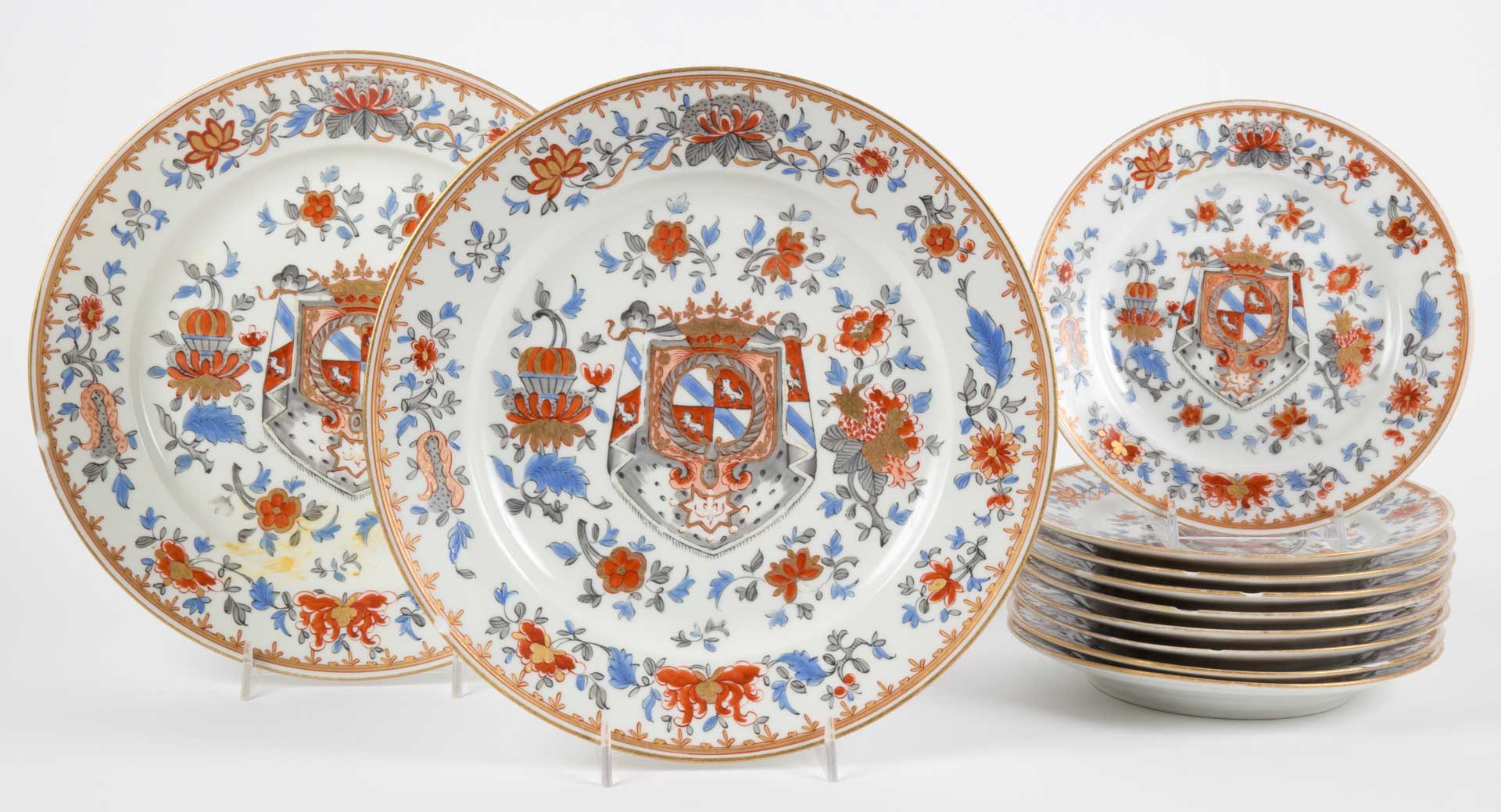 Appraisal: Samson porcelain armorial cabinet plates late th century in the