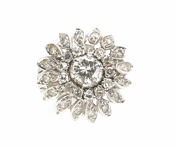 Appraisal: A diamond and k white gold ring principal diamond weighing