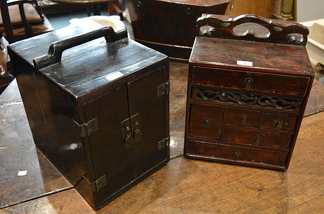 Appraisal: A Chinese ju wood document chest cm and an elm