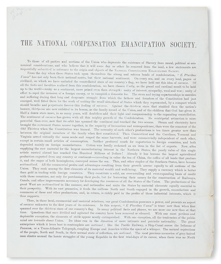 Appraisal: SLAVERY AND ABOLITION BURRIT ELIHU GERRITT SMITH ET AL The