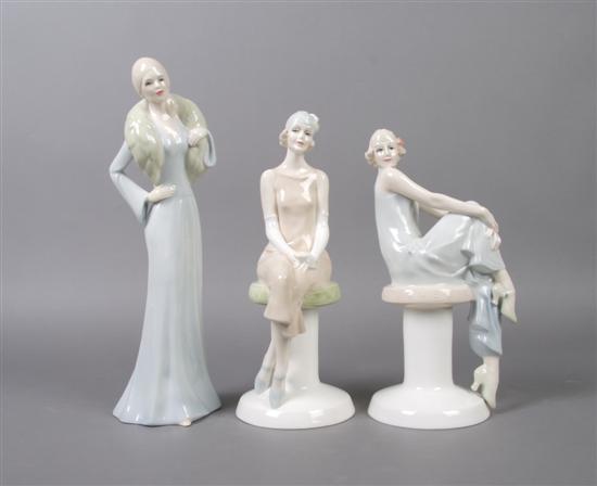 Appraisal: A Group of Three Royal Doulton Porcelain Figures Height of